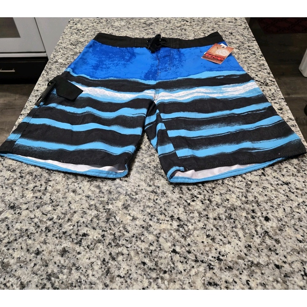 Burnside Shorts Size 34 NWT Beach Streetwear Surf‎ Blue Black